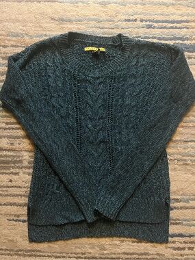 Prince & Fox Teal & blue Cable Knit Crew Sweater